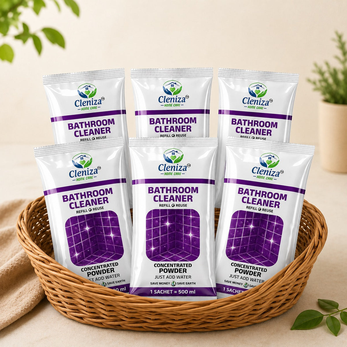 Bathroom & Tile Cleaner Refill Sachets | Cleniza