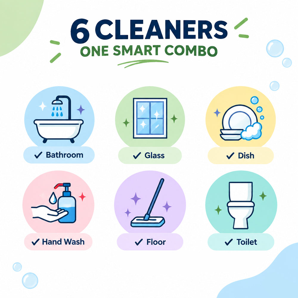 6-in-1 Home Cleaning Combo | 6 Pack Refill | Cleniza