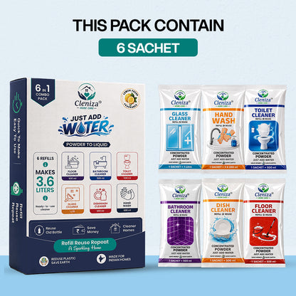 6-in-1 Home Cleaning Combo | 6 Pack Refill | Cleniza