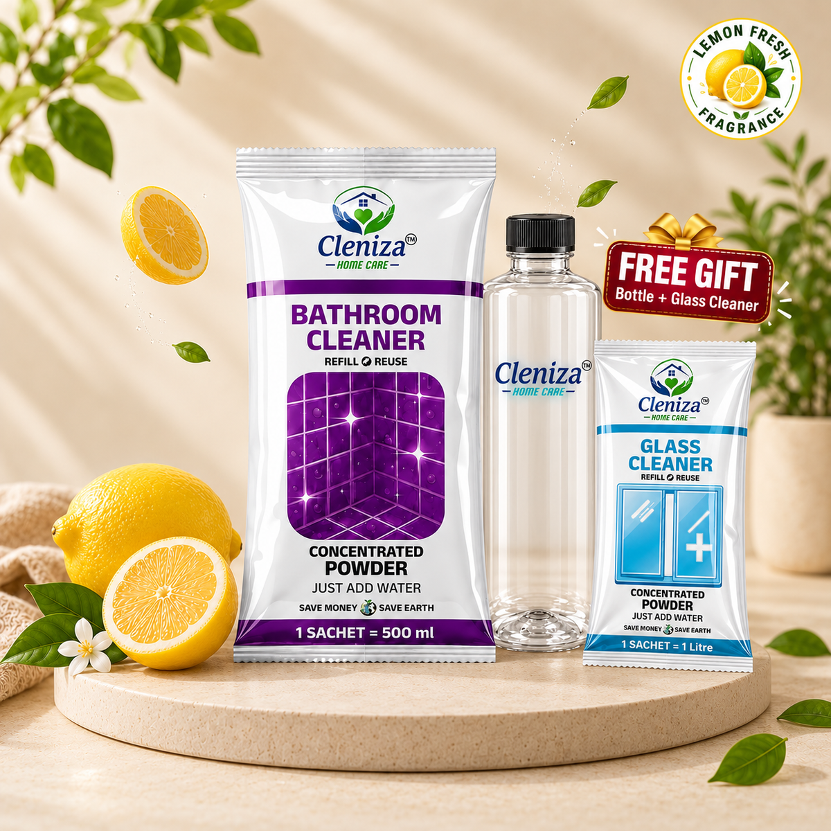 Bathroom Cleaner, Floor Cleaner, Toilet Cleaner - Cleniza 
