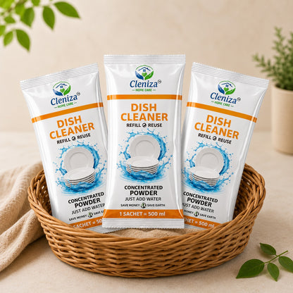 Grease-Cutting Dishwash Liquid Refill Sachets | Cleniza