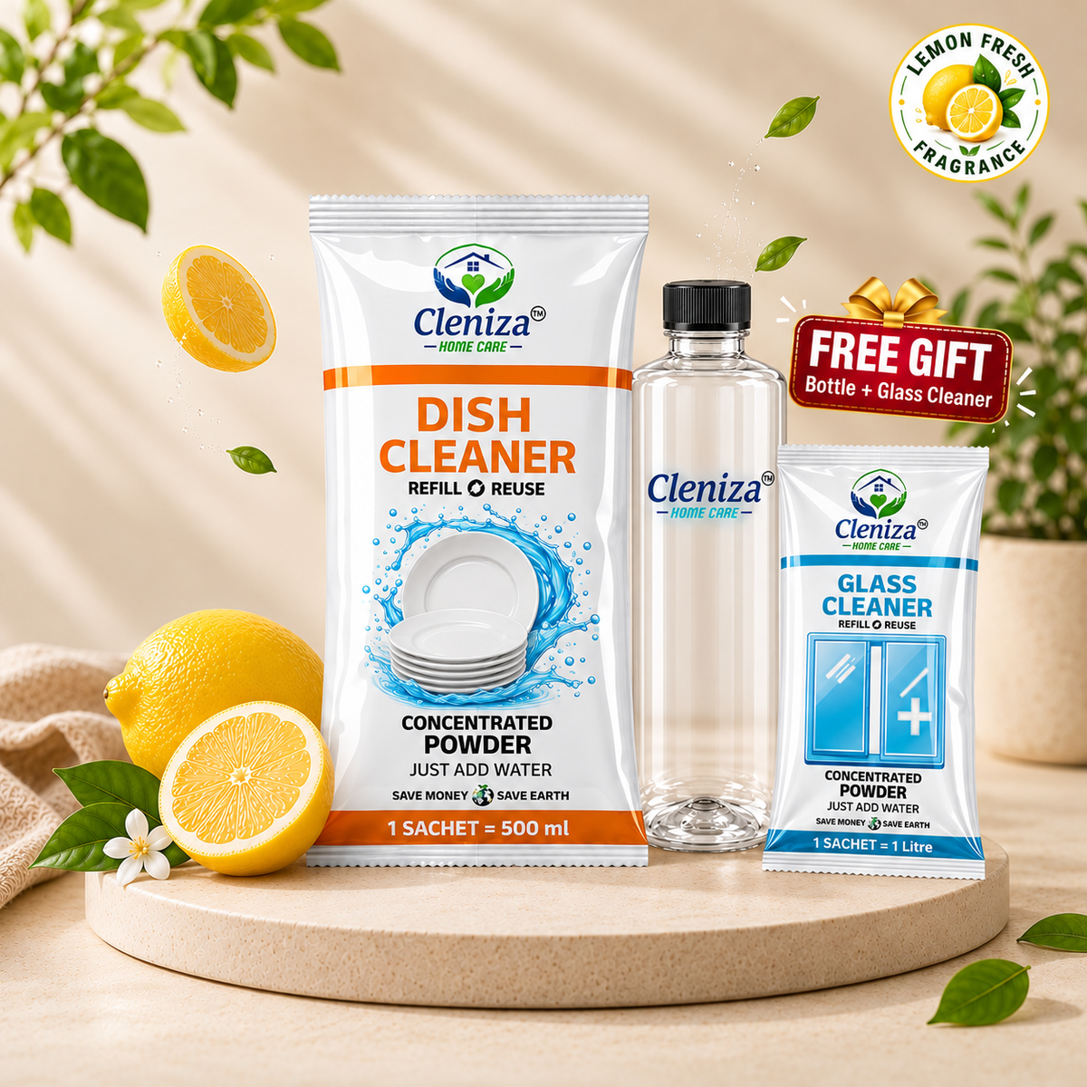 Grease-Cutting Dishwash Liquid Refill Sachets | Cleniza
