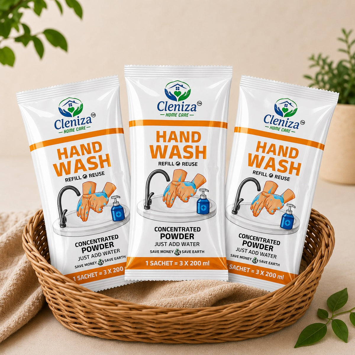 Foaming Handwash Refill Sachets for Pump Bottles | Cleniza