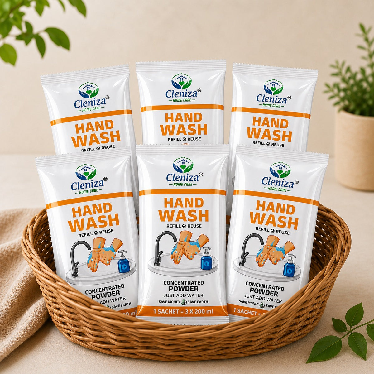 Foaming Handwash Refill Sachets for Pump Bottles | Cleniza
